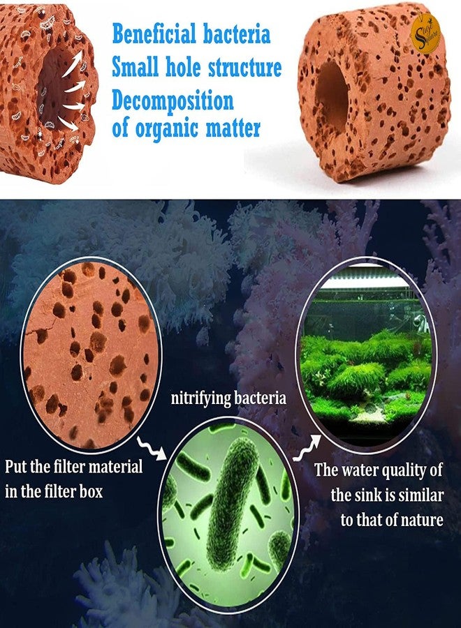 Sage Square Aquarium Cleaning Filter Media, Ceramic Filter Ring, Ceramic Ring Fish Filter for Aquarium Bio Media Ceramic Ring (500grm) - Image 4